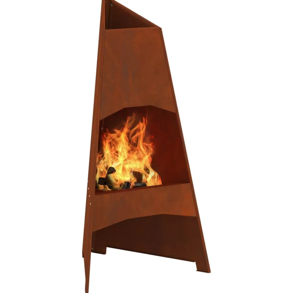 vidaXL Braise Marron 50 x 50 x 95 cm Acier patiné