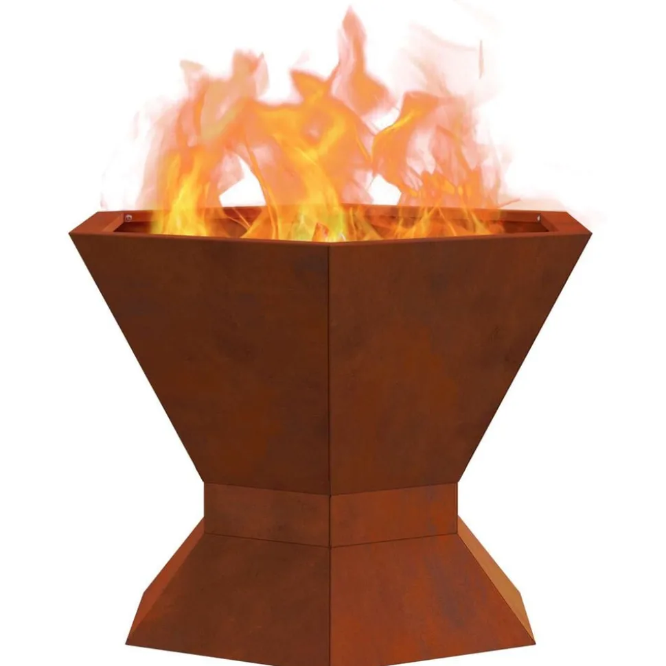 vidaXL Braise Marron 50 x 50 x 40 cm Acier patiné