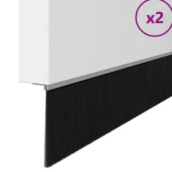 vidaXL Brosses d'étanchéité pour porte à visser 2 pcs Argent 100 cm