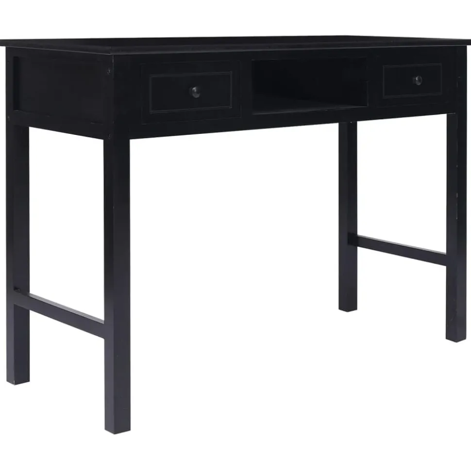 vidaXL Buffet Noir 108x45x76 cm Bois de Paulownia massif