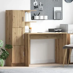 vidaXL Bureau 2 pcs Chêne artisanal