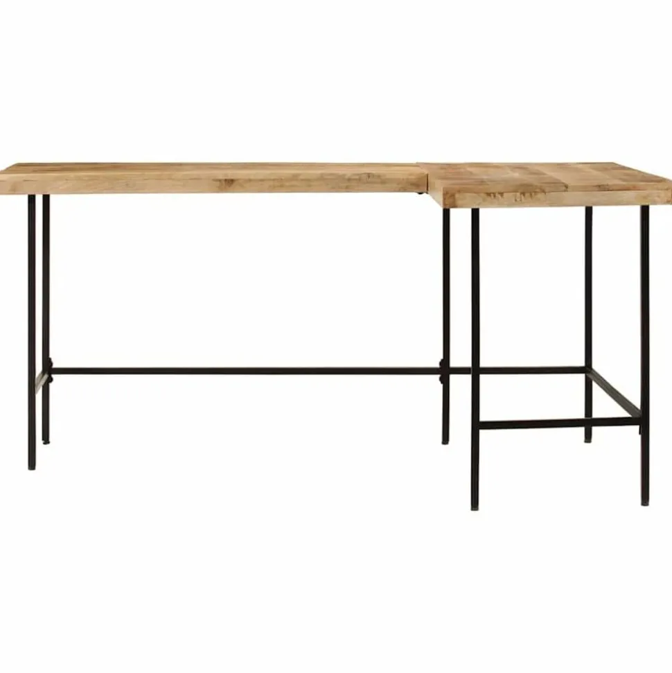 vidaXL Bureau 165x110x77 cm bois massif de manguier et fer