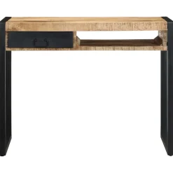 vidaXL Bureau 100x50x75 cm bois de manguier brut massif