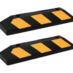vidaXL Butoirs de stationnement 2 pcs 56x15x10 cm Caoutchouc