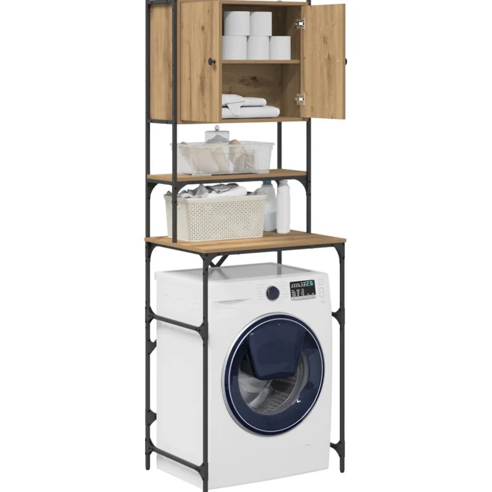 vidaXL Cabinet pour lave-linge Chêne artisanal 68 x 48,5 x 194 cm