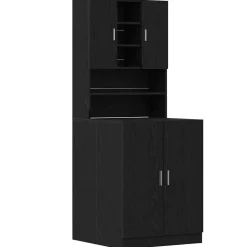 vidaXL Cabinet pour lave-linge 2 pcs Chêne noir 70,5 x 71,5 x 181,5 cm