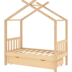 vidaXL Cadre de lit d'enfant avec tiroir bois de pin massif 70x140 cm