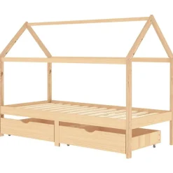 vidaXL Cadre de lit d'enfant avec tiroirs Bois de pin massif 90x200 cm