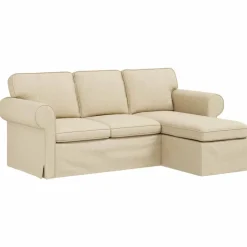 vidaXL Canapé Crème 195 x 138 x 80 cm tissu