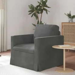 vidaXL Canapé Gris foncé 78 x 78 x 80 cm Velours
