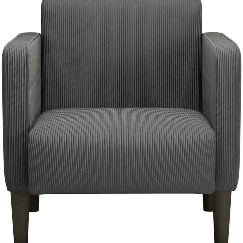 vidaXL Canapé-chaise accoudoirs gris foncé 54 cm tissu velours côtelé