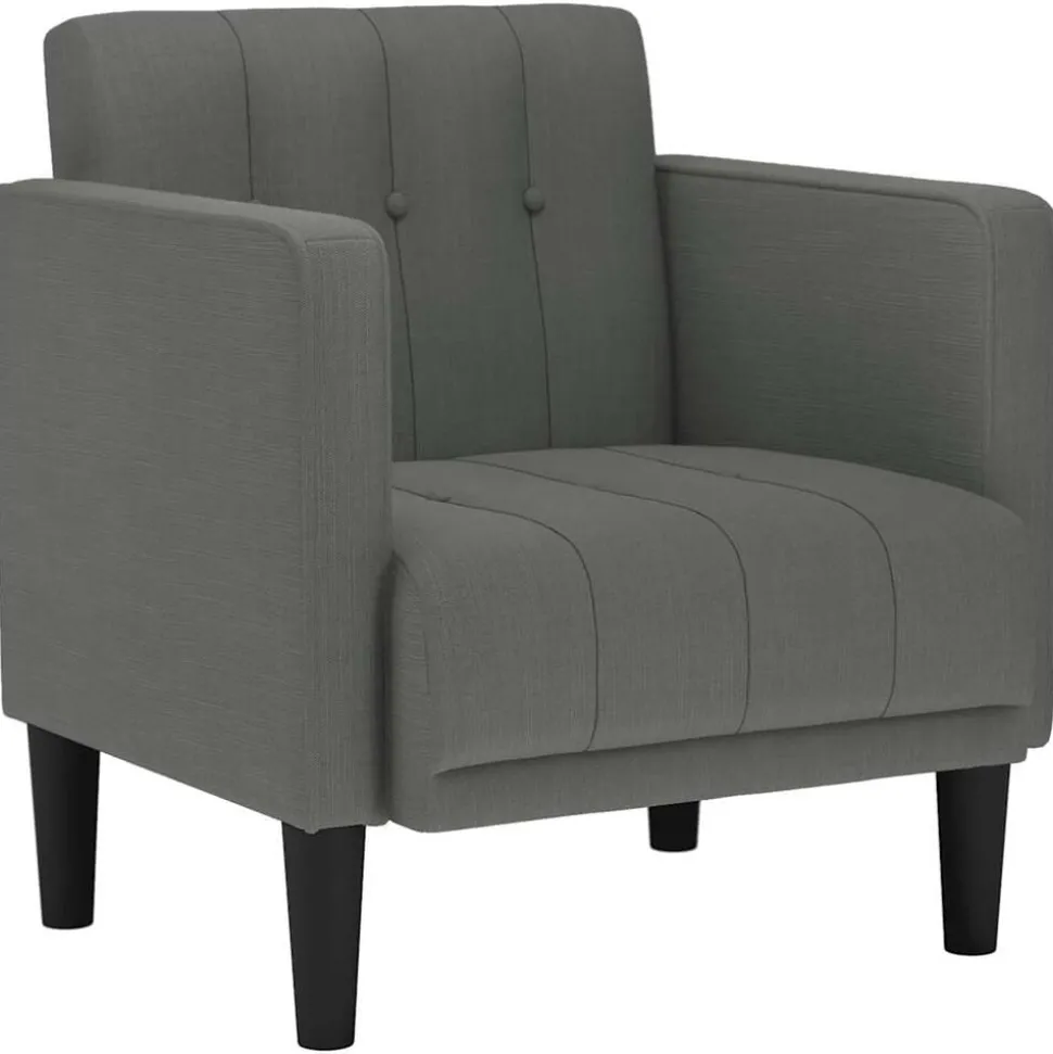 vidaXL Canapé-chaise accoudoirs gris foncé 53 cm tissu