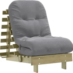 vidaXL Canapé-lit futon avec matelas 60x206x11 cm bois de pin imprégné