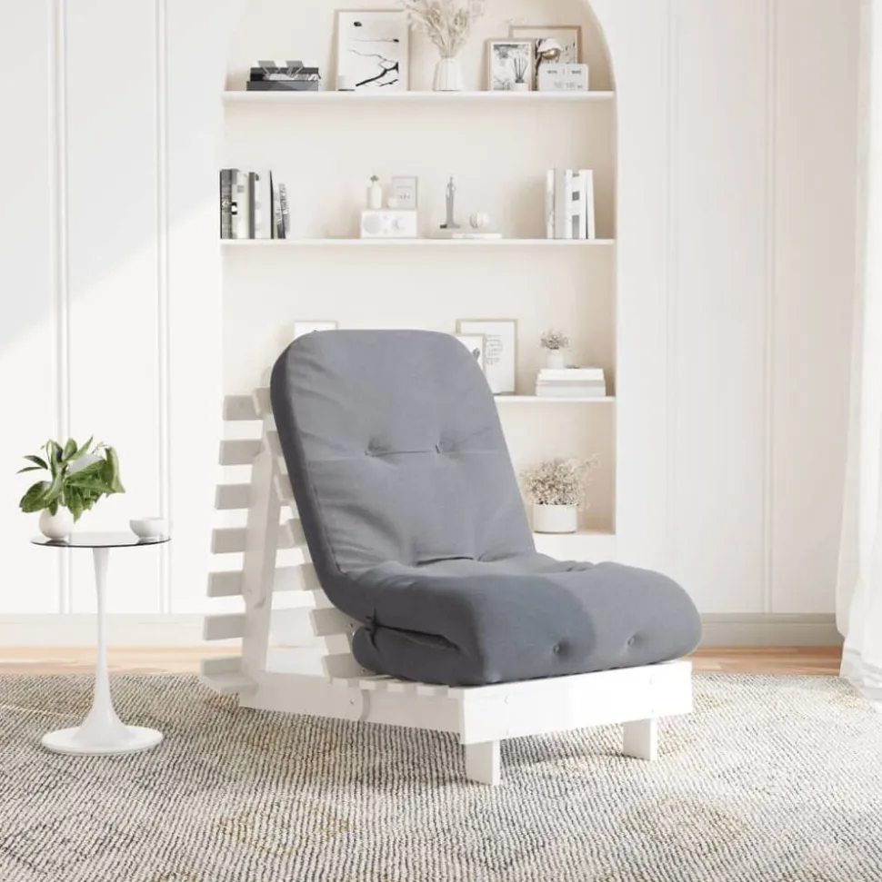 vidaXL Canapé-lit futon avec matelas 60x206x11 cm bois massif de pin