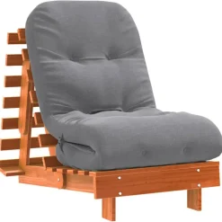 vidaXL Canapé-lit futon avec matelas 60x206x11 cm bois massif de pin