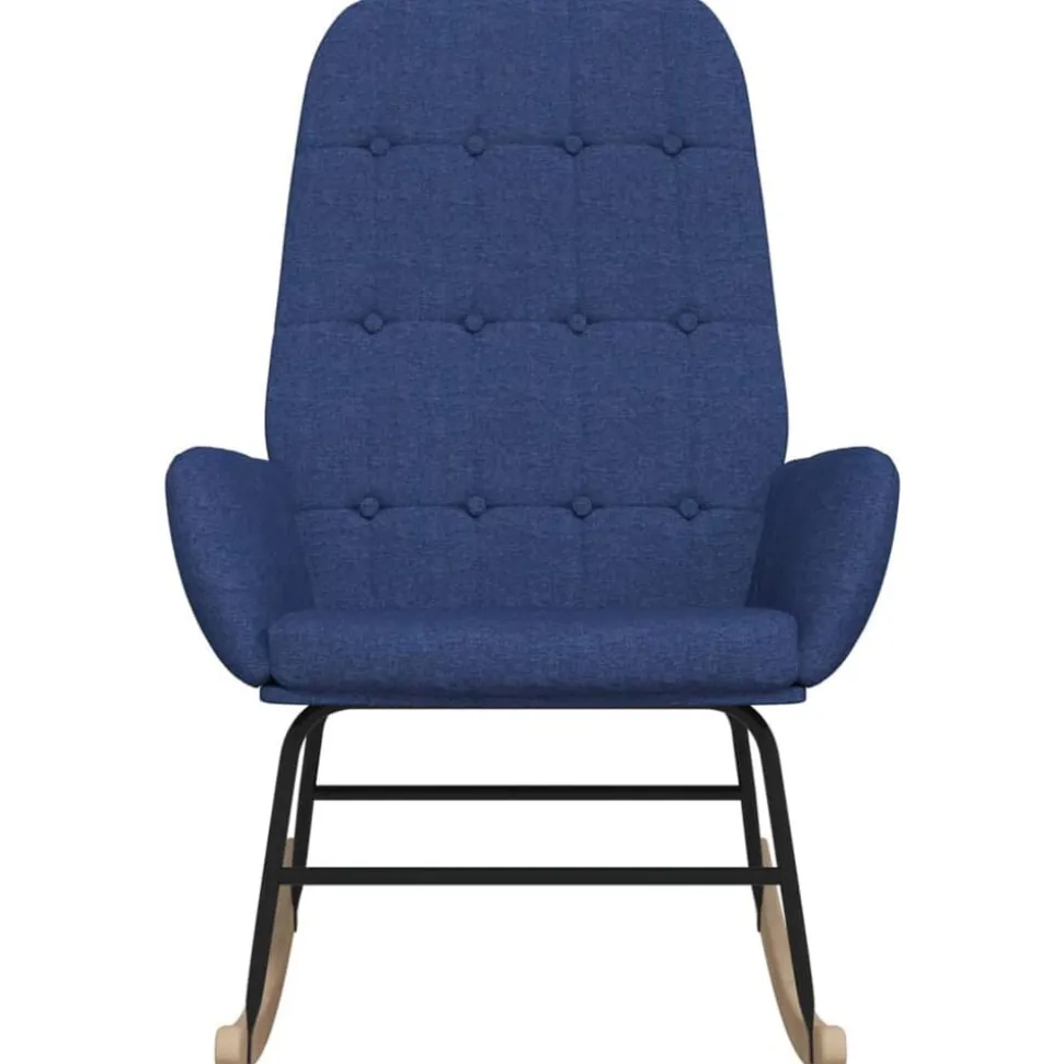 vidaXL Chaise à bascule Bleu Tissu