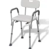 vidaXL Chaise de douche Aluminium Blanc