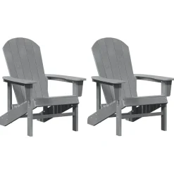 vidaXL Chaise de jardin 2 pcs Gris clair 82 x 74 x 92 cm Polyéthylène