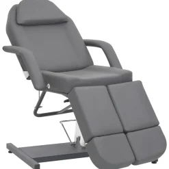 vidaXL Chaise de traitement de beauté Similicuir Gris 180x62x78 cm