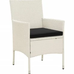 vidaXL Chaises de jardin avec coussins lot de 4 Résine tressée Blanc
