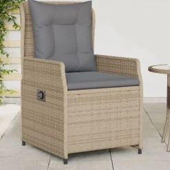 vidaXL Chaises inclinables de jardin lot de 2 beige résine tressée