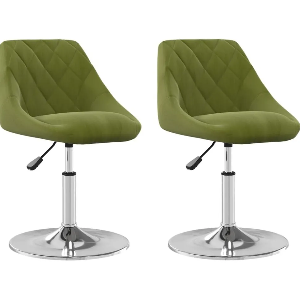 vidaXL Chaises pivotantes à manger lot de 2 vert clair velours