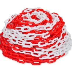 vidaXL Chaînes d'avertissement 2 pcs Rouge et blanc Plastique 30 m