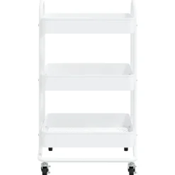 vidaXL Chariot à 3 niveaux Blanc 43x34x79 cm Acier