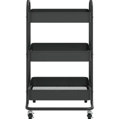 vidaXL Chariot à 3 niveaux Noir 43x34x79 cm Acier