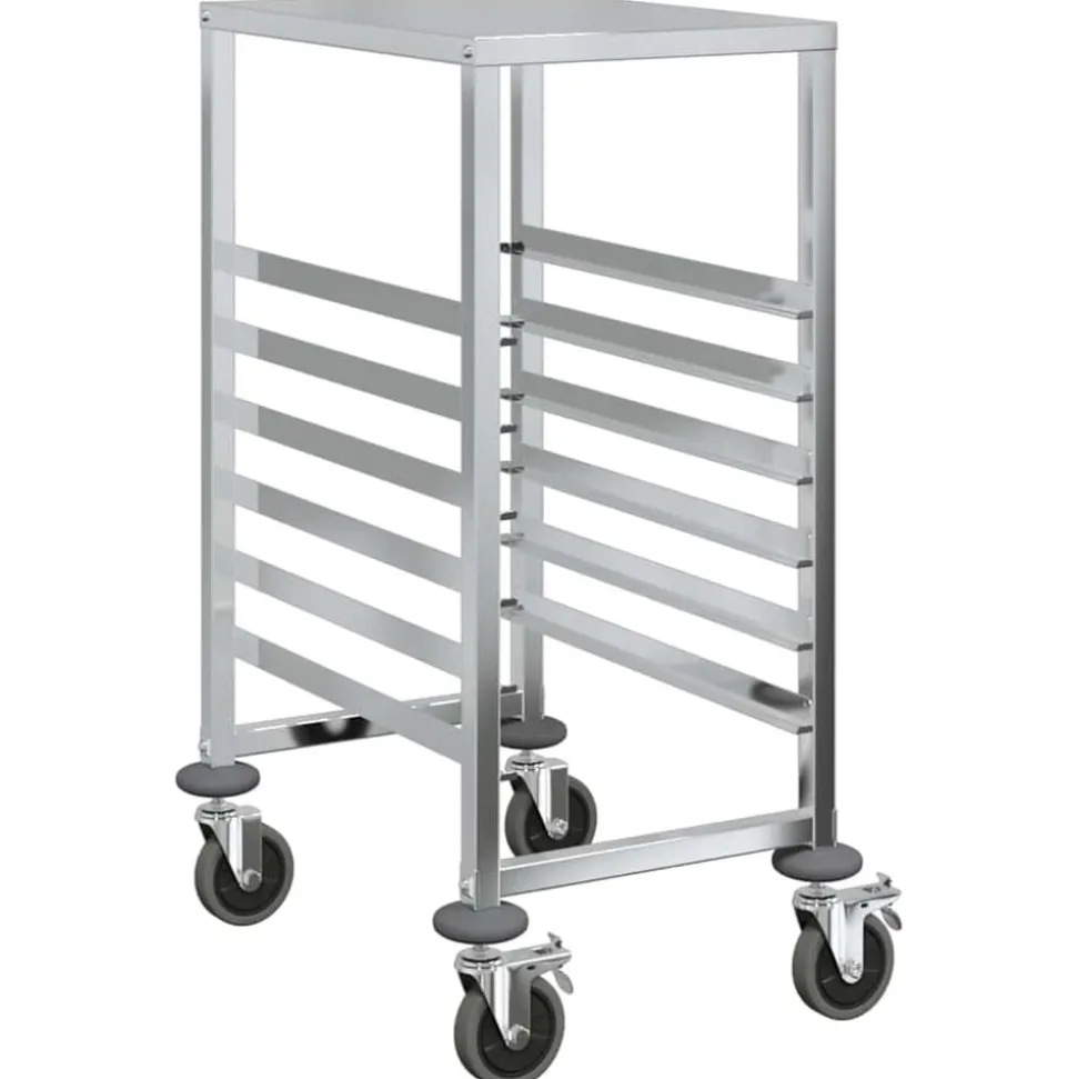 vidaXL Chariot à plateaux 6 bacs GN 39x55x87 cm acier inoxydable