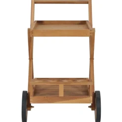 vidaXL Chariot à thé Bois de teck solide