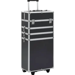 vidaXL Chariot de maquillage Aluminium Noir