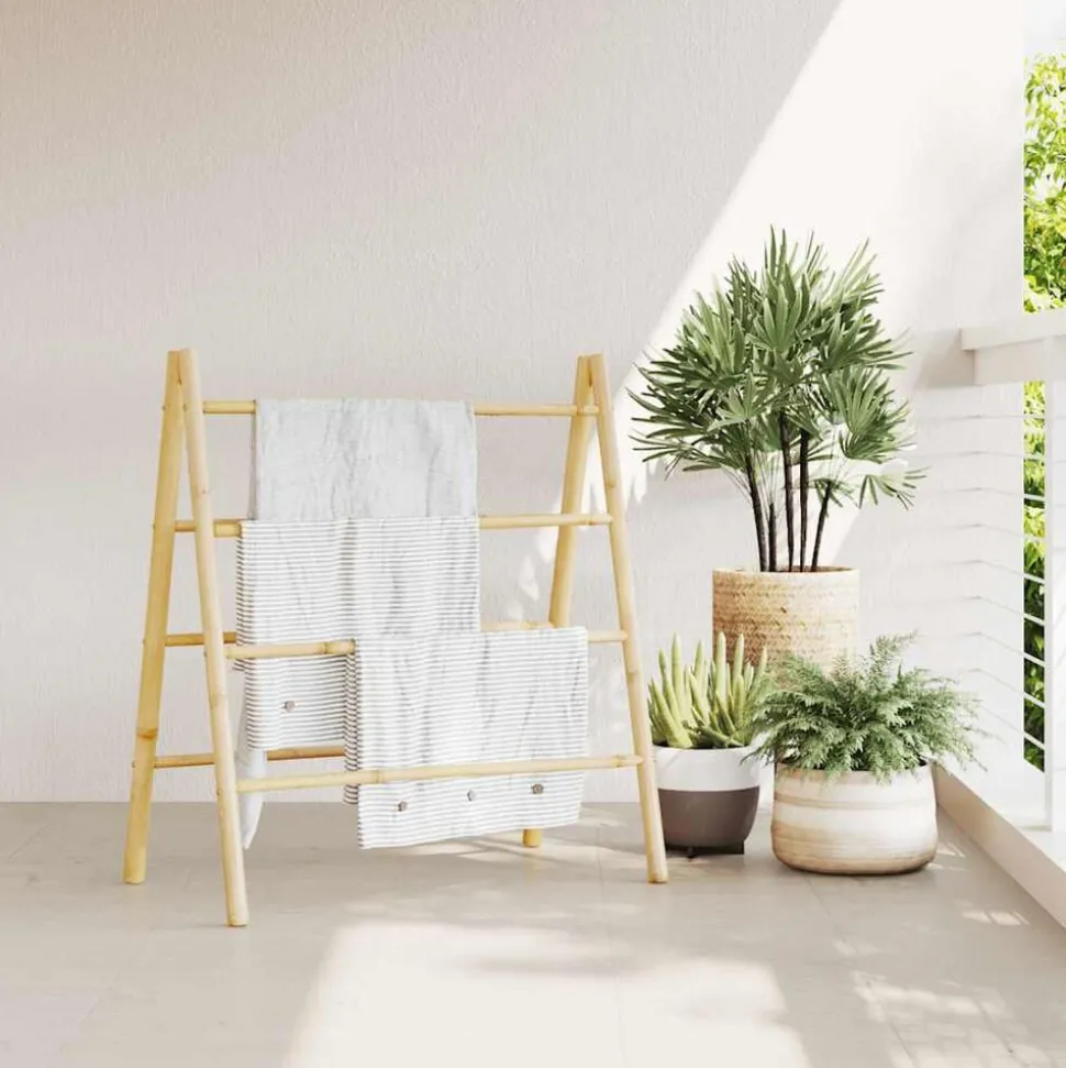 vidaXL Échelle à serviettes double avec 4 échelons 90x50x100 cm bambou