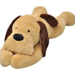 vidaXL Chien en peluche 80 cm Marron