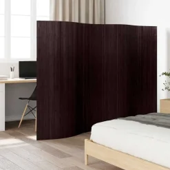 vidaXL Cloison de séparation bambou marron foncé largeur 250 cm hauteur 165 cm