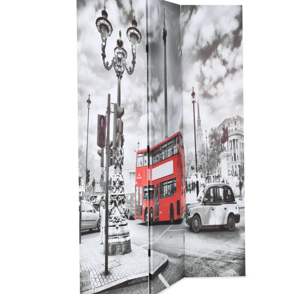 vidaXL Cloison de séparation 120 x 170 cm Bus londonien Noir et blanc