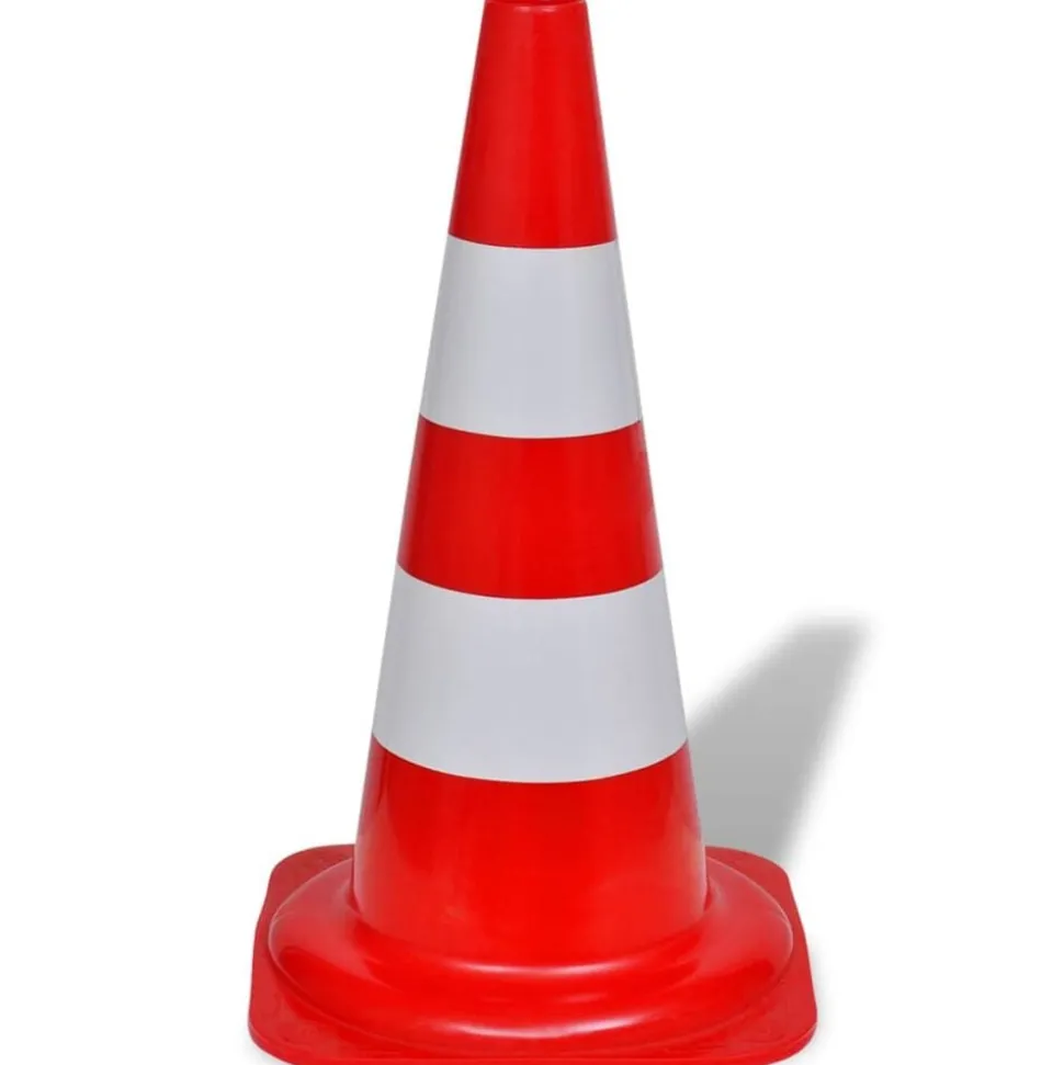 vidaXL Cône de signalisation réfléchissant 10 pcs 50 cm Rouge et blanc
