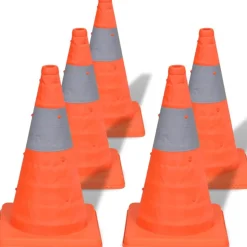 vidaXL Cônes de signalisation escamotables 5 pcs 42 cm