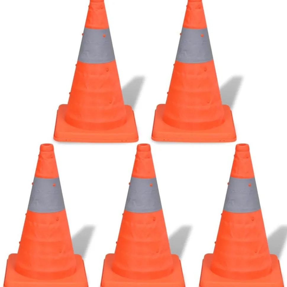 vidaXL Cônes de signalisation escamotables 5 pcs 42 cm