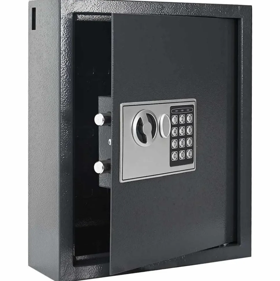 vidaXL Coffre-fort numérique Gris foncé 30 x 10 x 36,5 cm Acier
