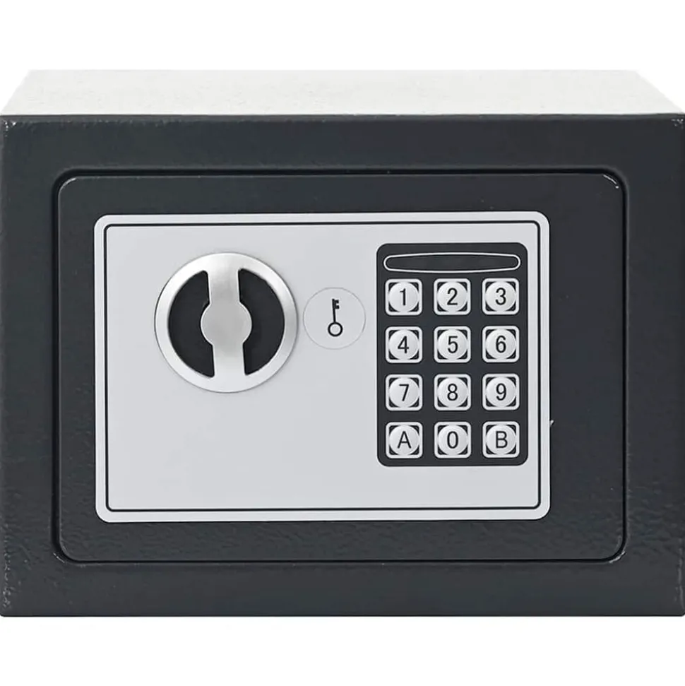 vidaXL Coffre-fort numérique Gris foncé 23 x 17 x 17 cm Acier