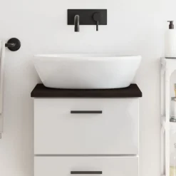 vidaXL Comptoir de salle de bain marron foncé 40x30x2 cm bois traité