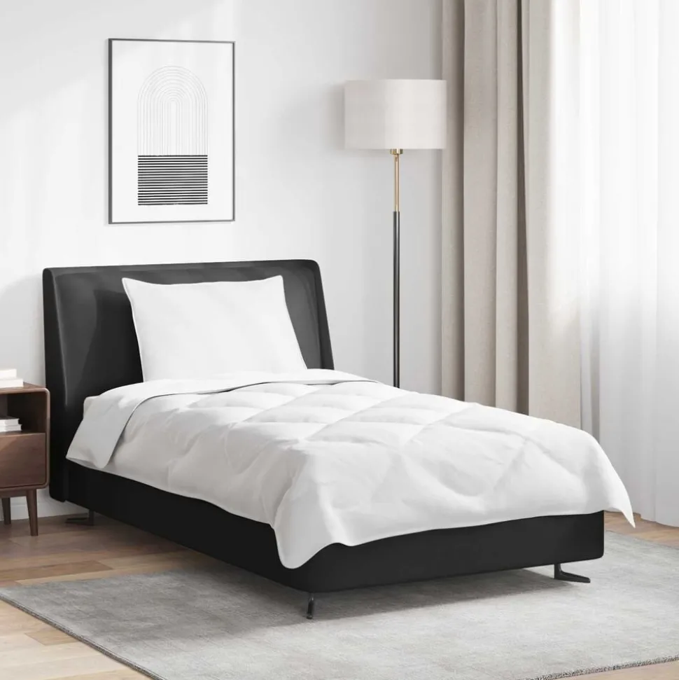vidaXL Couette avec oreiller 2 pcs Blanc Microfibre
