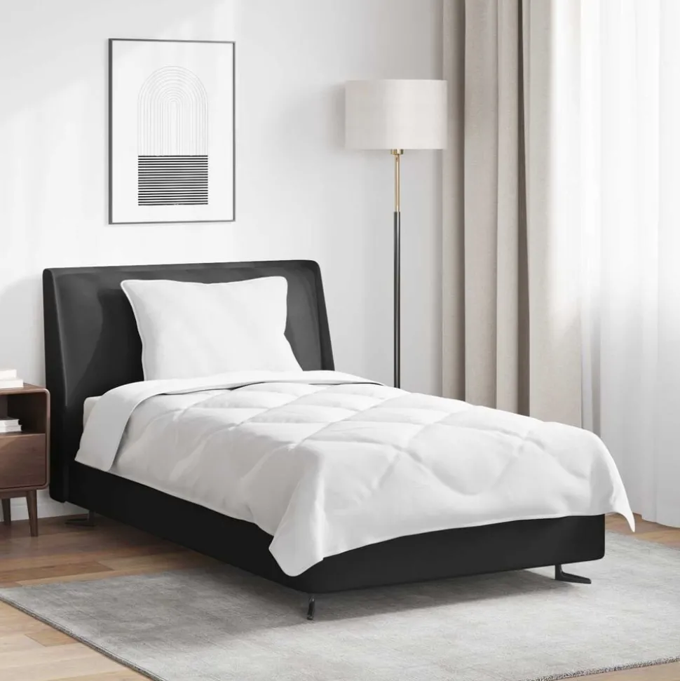 vidaXL Couette avec oreiller 2 pcs Blanc Microfibre