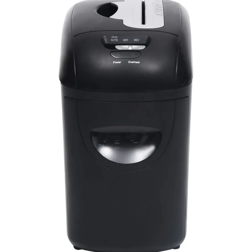 vidaXL Déchiqueteuse de papier 10 feuilles à micro-coupe Noir