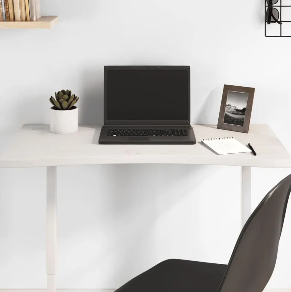 vidaXL Dessus de bureau blanc 80x40x2,5 cm bois massif de pin