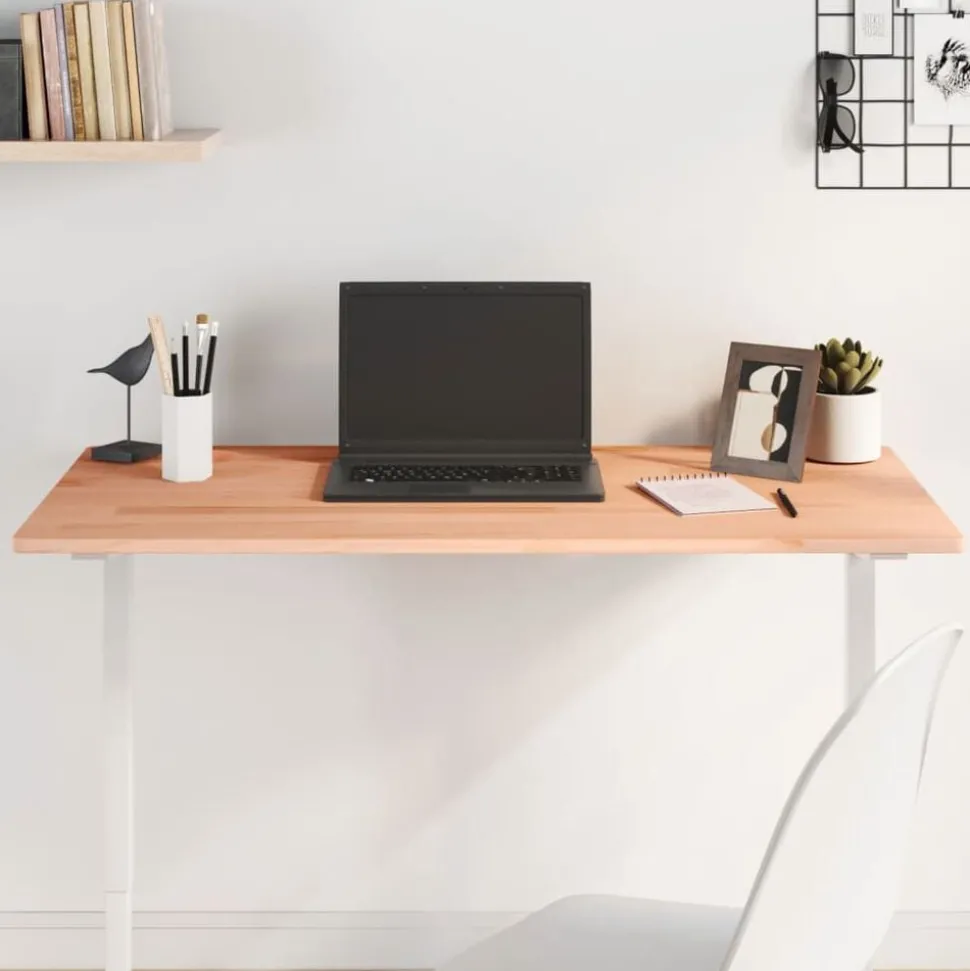 vidaXL Dessus de bureau 100x50x1,5 cm bois massif de hêtre