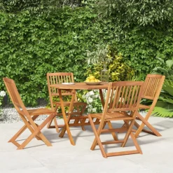 vidaXL Ensemble à manger de jardin 5 pcs Bois d'acacia solide