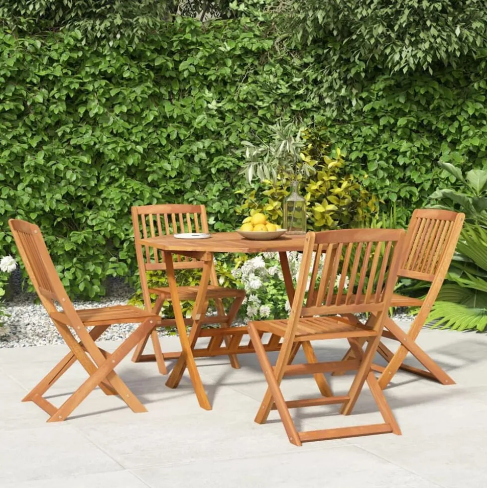 vidaXL Ensemble à manger de jardin 5 pcs Bois d'acacia solide