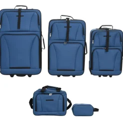 vidaXL Ensemble de bagages de voyage bleu tissu